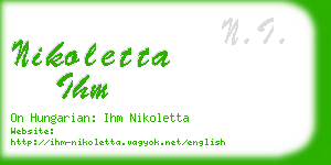 nikoletta ihm business card